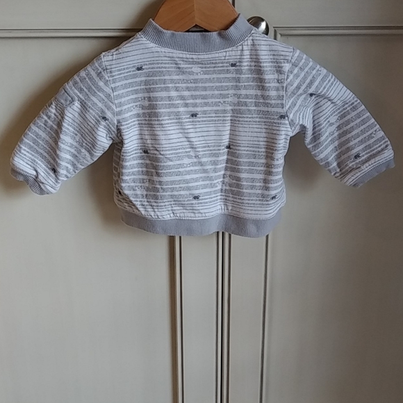 Mexx White and Gray Front Zipper Up Sweater - Picture 4 of 11